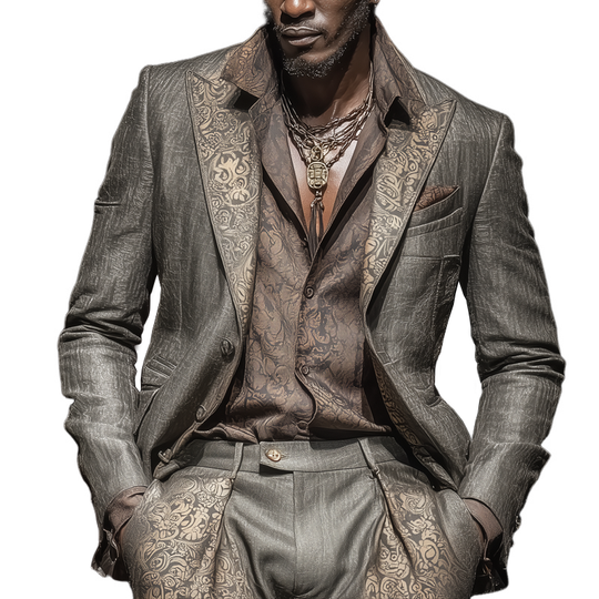 Men's Fashion Vintage Peak Lapel Single Breasted Casual Blazer DTT25072320