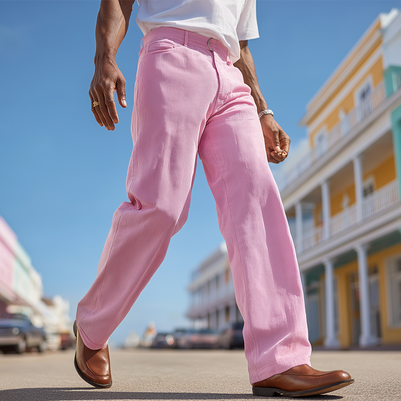 Men's Winter Fashion Solid Color Corduroy Casual Trousers DTT25090418