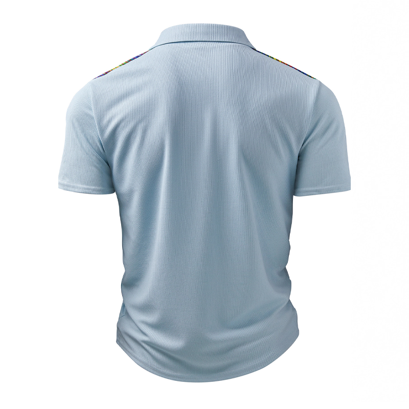 Men's Waffle Stitching Short-sleeved POLO Shirt DTT25080111