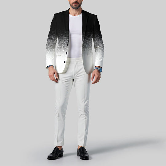 Men's Business Ombre Peak Lapel Blazer & Straight Pants 2Pcs Set Dtt554778808