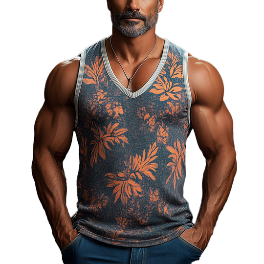 Men's Summer Fashion Cotton Blend Printed Tank Top DTT25062711