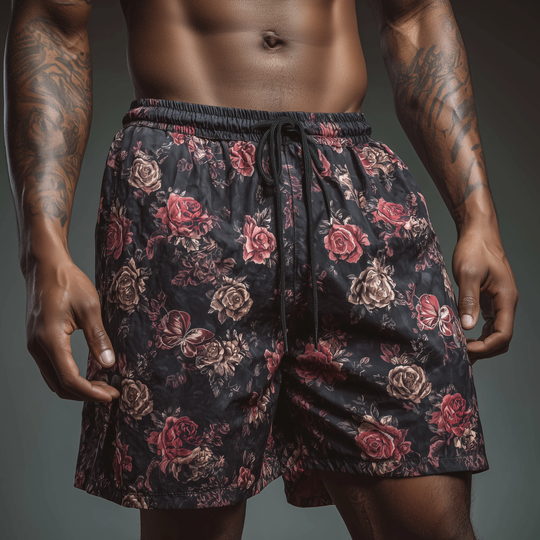 Men's Summer Fashion Printed Polyester Blended Casual Shorts DTT25070308