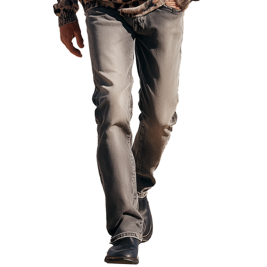 Men's Vintage Washed Denim Trousers DTT25082021