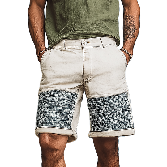 Men's Summer Fashion Patchwork Denim Casual Shorts DTT25062308