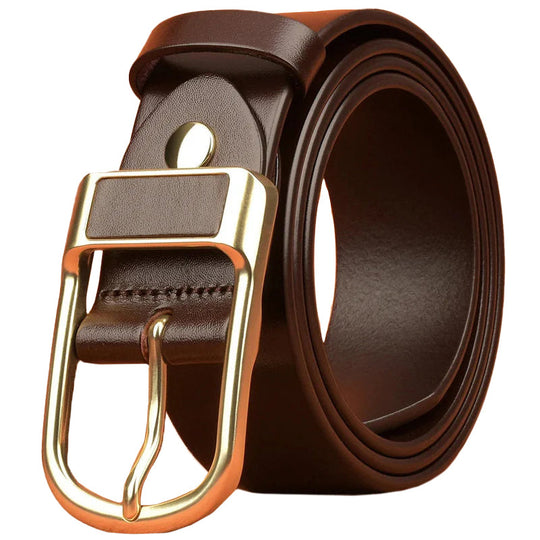 Business Casual PU Leather Square Buckle Cowboy Waistband Belt 9888555139256
