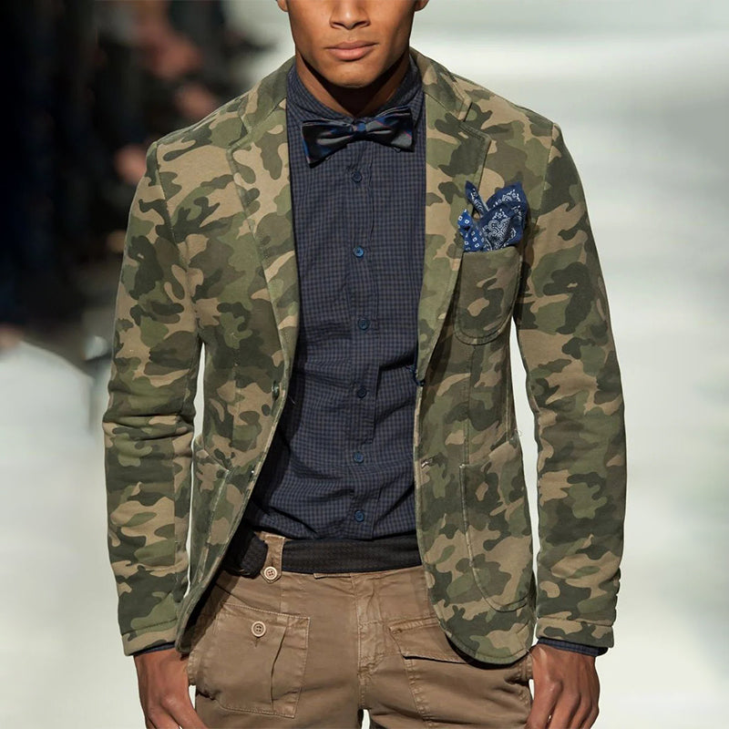 Men's Multi-Pocket Casual Camo Blazer 9888734871736