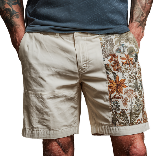 Men's Summer Fashion Printed Cotton Blended Casual Shorts DTT25070305