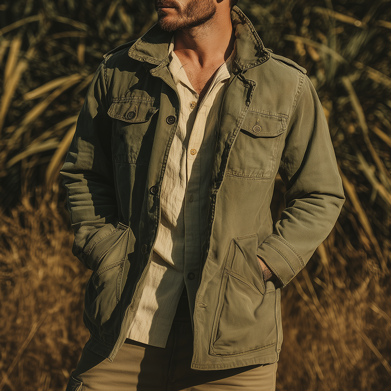 Men's Vintage Casual Cotton Washed Outdoor Barn Jacket DTT25080706