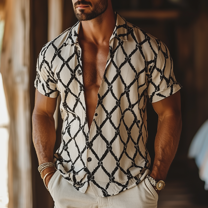 Men's Printed Loose Short Sleeve T-Shirt DTT25062703