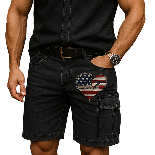 Men's Summer Fashion Patch Casual Denim Shorts DTT25062404