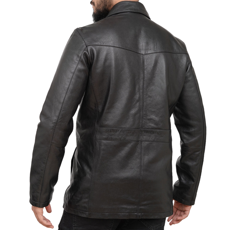 Men's Casual All-match Lapel Single-breasted Leather Jacket 9893974376632