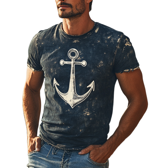 Men's Retro Printed Round Neck Short Sleeve T-Shirt DTT25062506