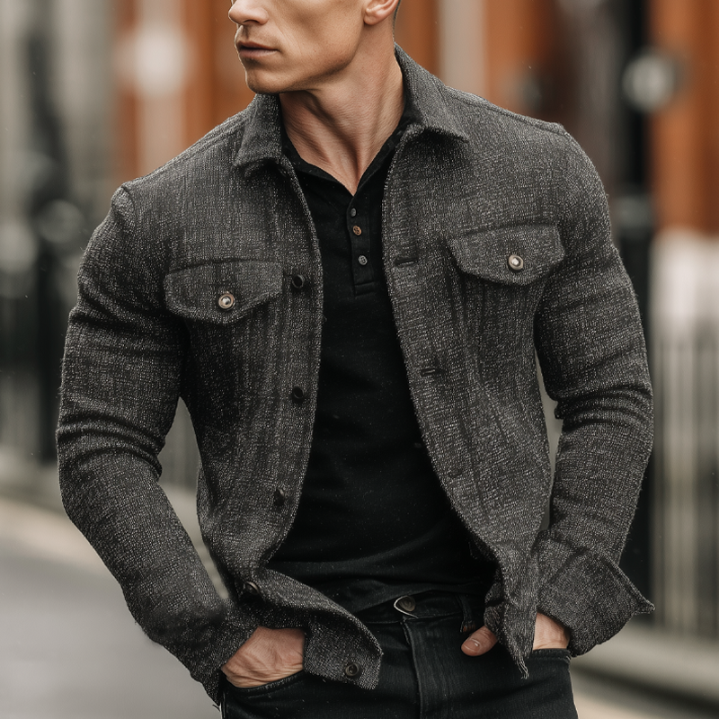 Men's Blend Lapel Single-breasted Jacket DTT25081213