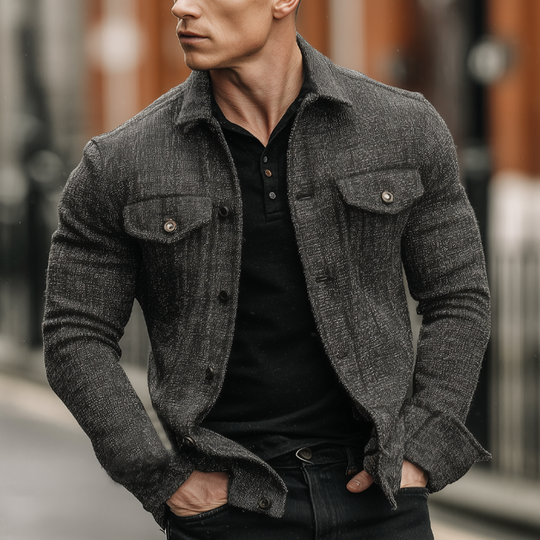 Men's Blend Lapel Single-breasted Jacket DTT25081213