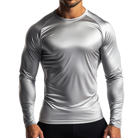 Men's Retro Casual Round Neck Slim Fit Long Sleeve T-Shirt 9893975589048
