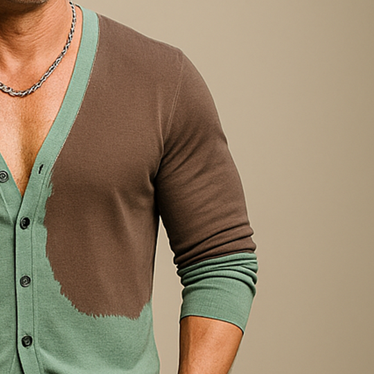 Men's Retro Contrast Knitted Long Sleeve Thin Cardigan DTT25072117