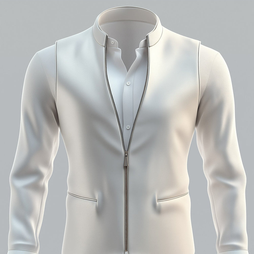 Men's Stand Collar Long Sleeve PU Leather Zip Up Jacket 9953100103864