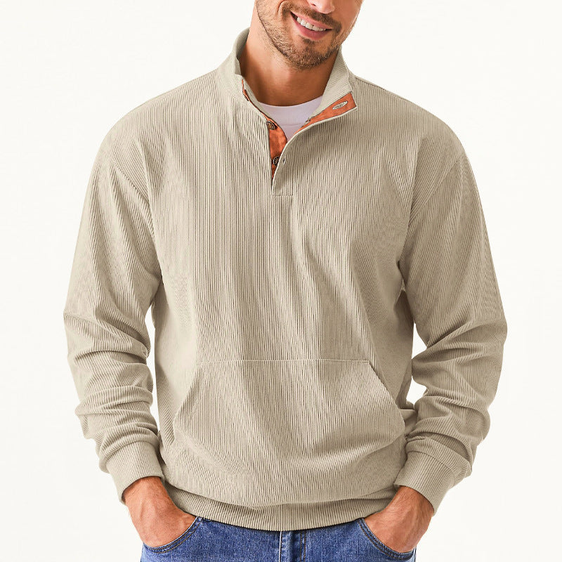 Men's Corduroy Long Sleeve Pocket Hoodie 9879611703480