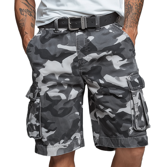 Men's Summer Fashion Camouflage Cotton Blend Cargo Shorts DTT25071711