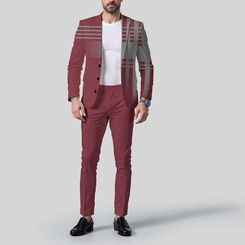 Men's Business Ombre Peak Lapel Blazer & Straight Pants 2Pcs Set Dtt554778808