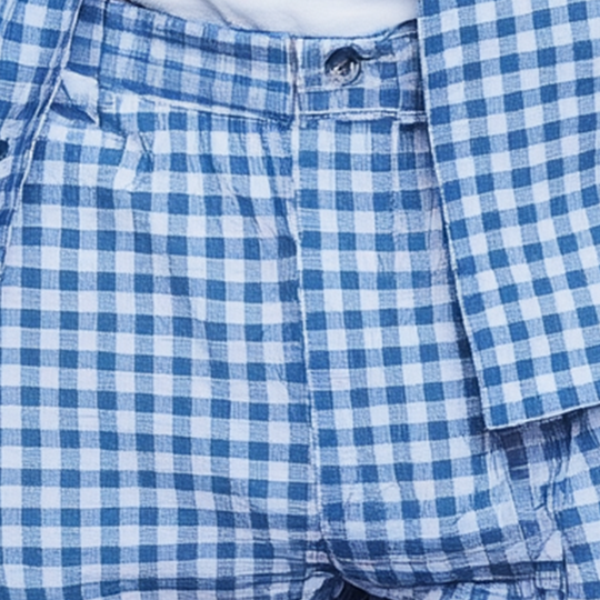 Men's Summer Fashion Plaid Cotton And Linen Casual Shorts DTT25070214