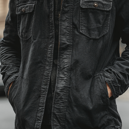 Men's Vintage Cotton Lapel Zipper Slim Fit Jacket DTT25081511