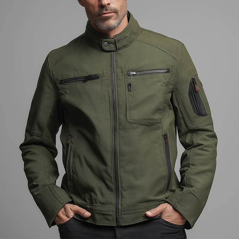 Men's Vintage Cotton Motorcycle Jacket DTT25081111