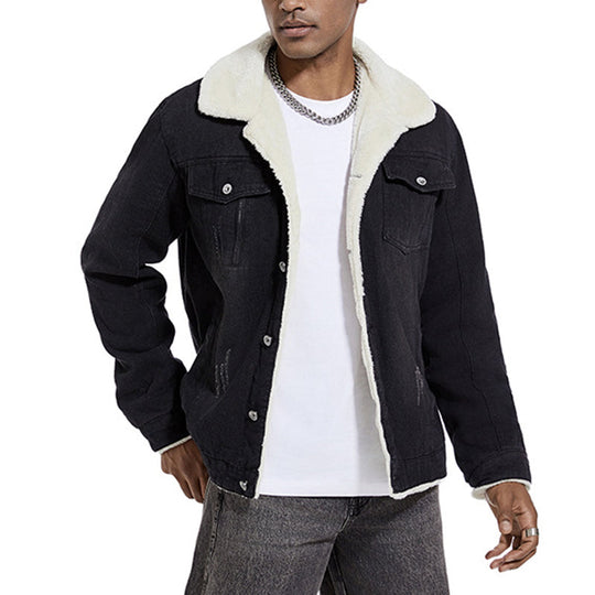 Men's Lapel Fleece Demin 9877945057464