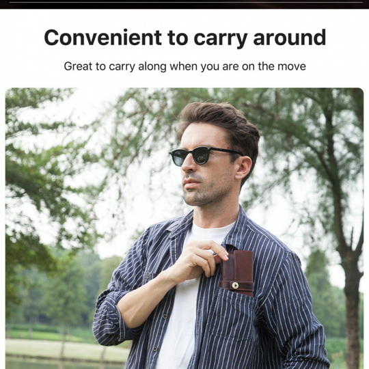 Men's Portable Handmade Top Layer Cowhide Magnetic Buckle Glasses Storage Bag 9901318635704