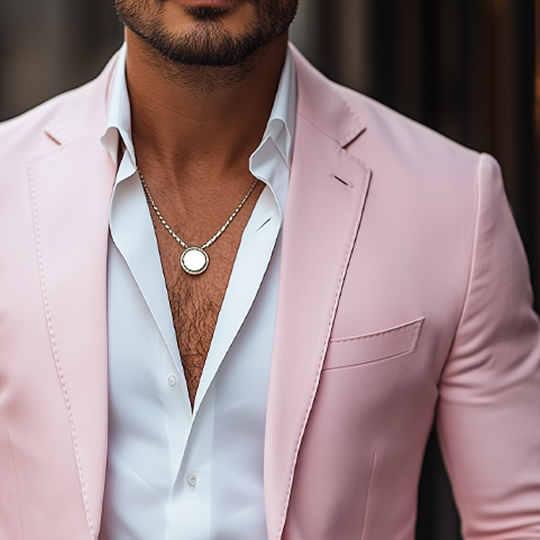 Men's Autumn Business Notched Lapel Two Button Blazer DTT25073007