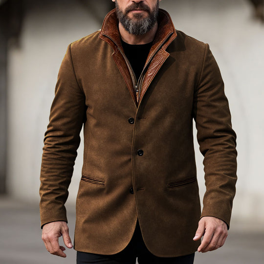 Men's Autumn Vintage Buckskin Jacket Dtt077233848