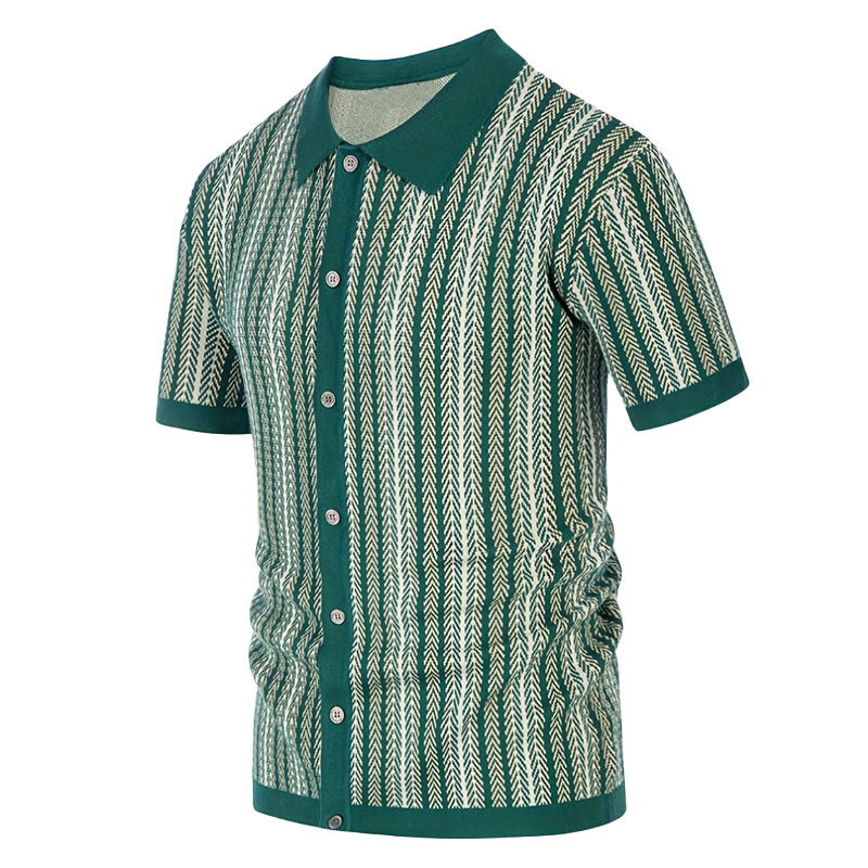 Men's Summer Fashion Knitted Short Sleeve Shirt DTT25071020