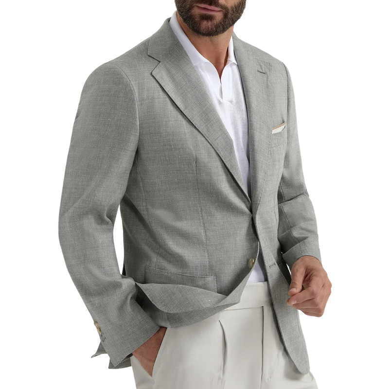 Men's Casual Lapel Two-button Cotton and Linen Blazer 9899720310968