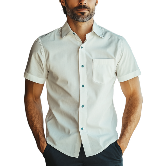 Men's Summer Basic Cotton Short Sleeve Shirt DTT25061808