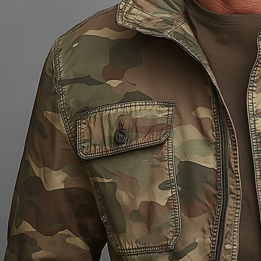 Men's Vintage Washed Camouflage Jacket DTT25081103