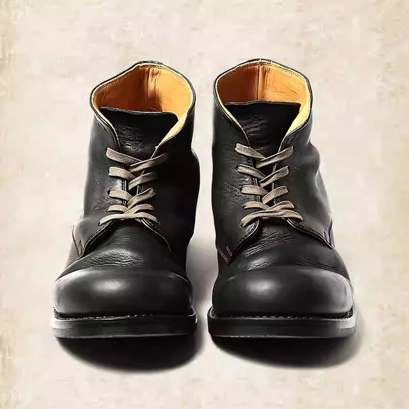 Men's Vintage Handmade Leather Lace Up Boots 9891526967480