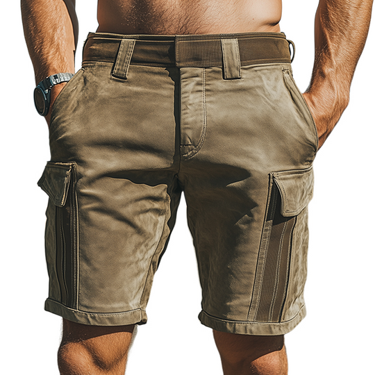Men's Summer Fashion American Western Tough Suede Multi-Pocket Work Shorts DTT25061219