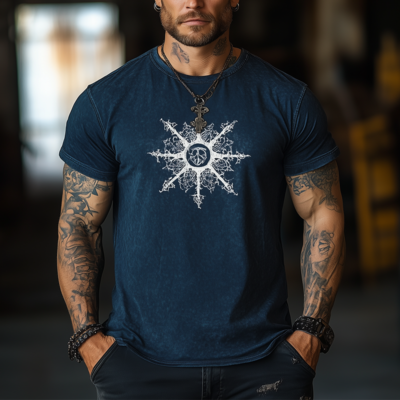 Men's Summer Fashion Printed Cotton Blend Short-Sleeved T-Shirt DTT25062710