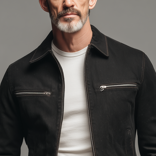 Men's Classic Casual Detachable Fur Collar Slim Fit Cotton Blend Jacket DTT25081409