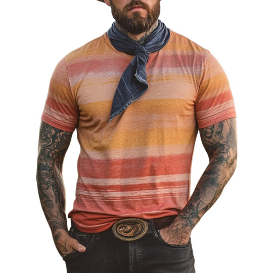 Men's Printed Round Neck Short Sleeve T-Shirt DTT25062705