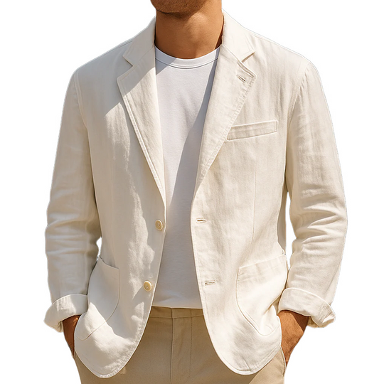 Men's Vintage Casual Washed Linen Single Breasted Blazer DTT25072817