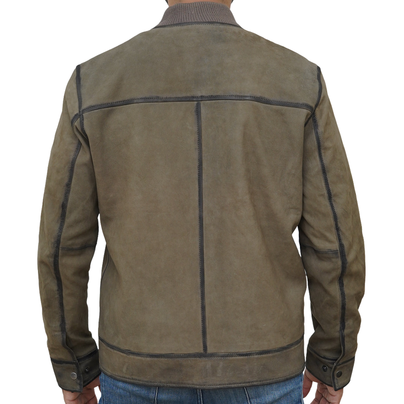 Men's Vintage Casual Baseball Collar Zipper Leather Jacket 9893976080568