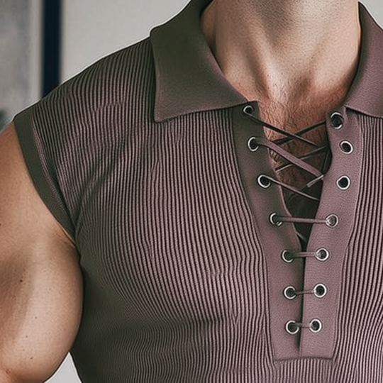 Men's Summer Classic Solid Color V-Neck Knitted Tank Top DTT25071005