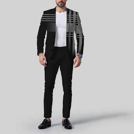 Men's Business Ombre Peak Lapel Blazer & Straight Pants 2Pcs Set Dtt554778808