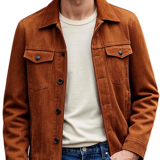 Men's Casual Suede Lapel Single Breasted Slim Fit Jacket 9909012758712