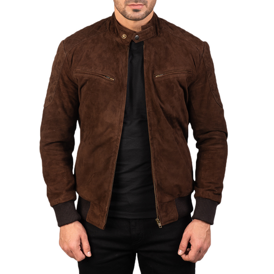 Men's Classic Casual Stand Collar Suede Jacket 9899736072376