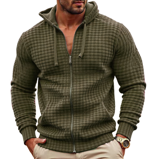Men's Solid Color Loose Fleece Hooded Jacket DTT25082706