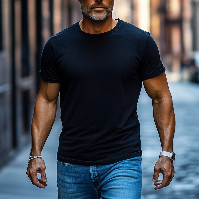 Men's Summer Basic Solid Color Cotton Short Sleeve T-Shirt DTT25072517