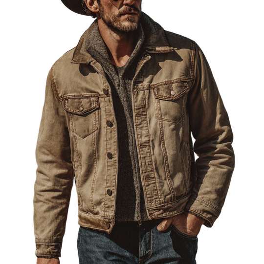 Men's Vintage Western Style Lapel Denim Jacket DTT25081120