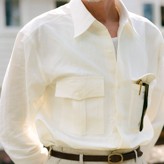 Men's Casual Solid Color Lapel Long Sleeve Shirt 9893974835384